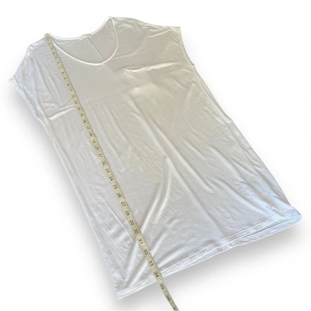 LEITH White V-neck T-Shirt Dress | Size Medium - Picture 8 of 11
